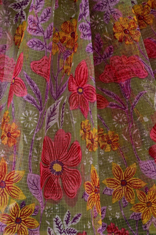 Mehndi Green Handloom Kota Doria Cotton Saree 13506