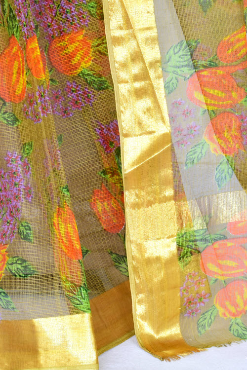 Mehndi Green Handloom Kota Doria Cotton Saree 13527