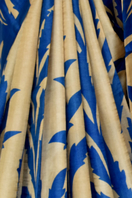 Blue-Fawn Handloom Pure Silk Saree