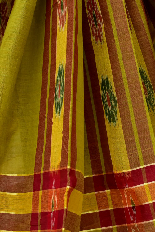 Olive Green Handloom Tant Cotton Saree 13936