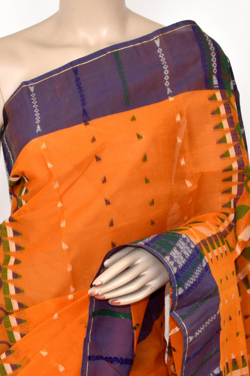 Orange Handloom Tant Cotton Saree