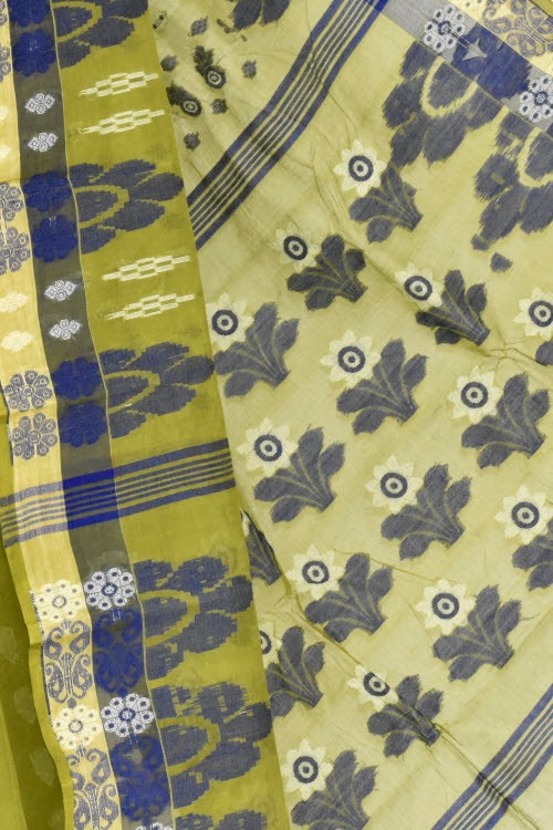 Mehandi Green Handloom Tant Cotton Saree