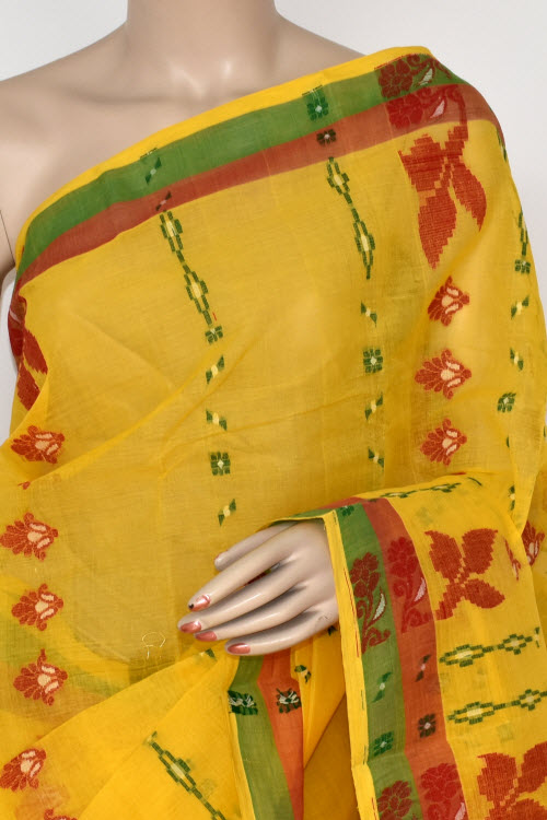 Turmeric Yellow Handloom Tant Cotton Saree