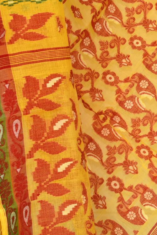Turmeric Yellow Handloom Tant Cotton Saree
