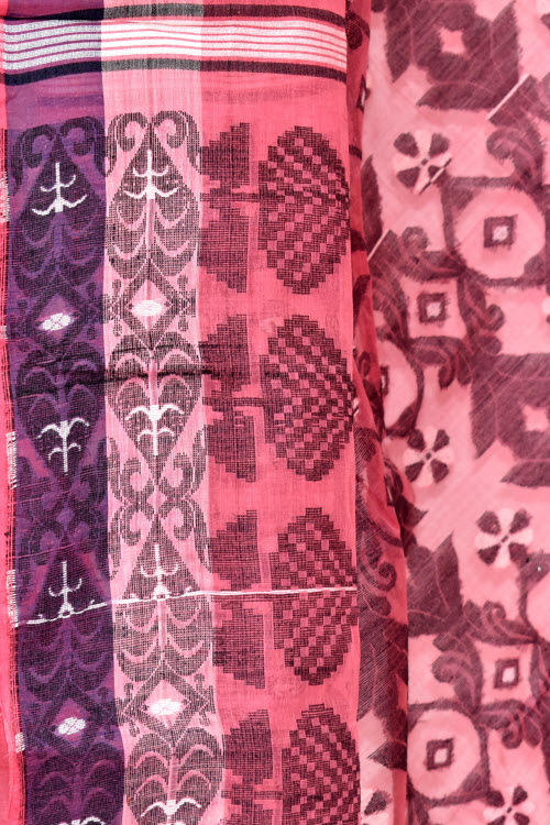 Peach Handloom Tant Cotton Saree