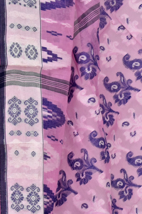 Pink Handloom Tant Cotton Saree 14153