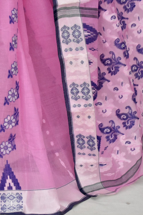 Pink Handloom Tant Cotton Saree 14153