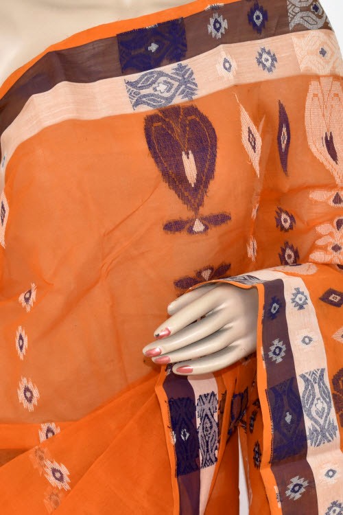 Orange Handloom Tant Cotton Saree