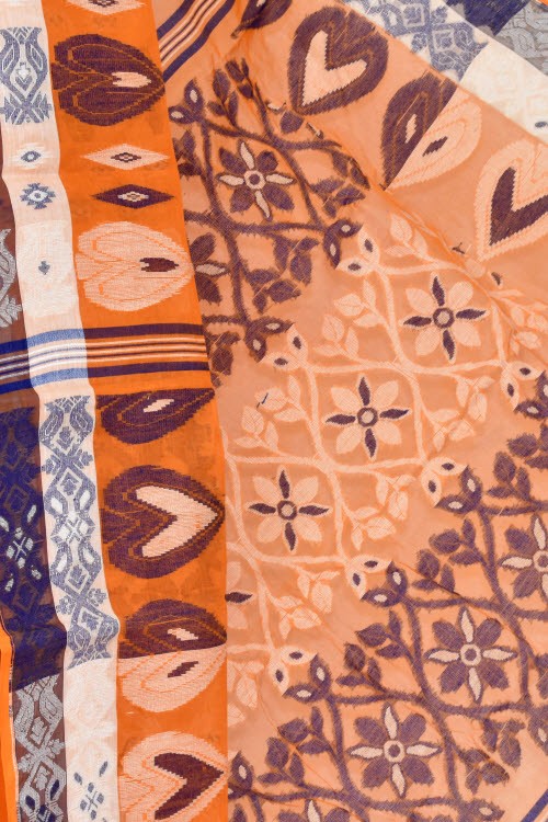 Orange Handloom Tant Cotton Saree