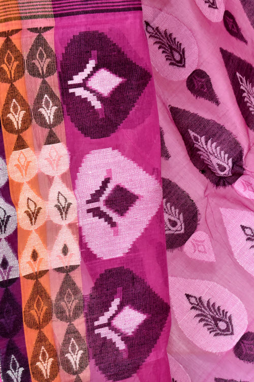 Magenta Handloom Tant Cotton Saree 14170