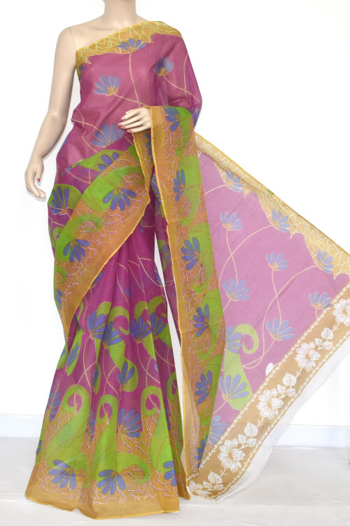 Magenta Handloom Kota Doria Cotton Saree 15338