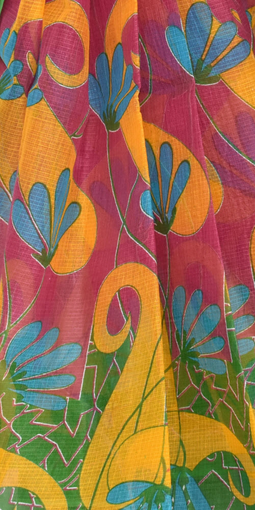 Red-Green Handloom Kota Doria Cotton Saree 15341