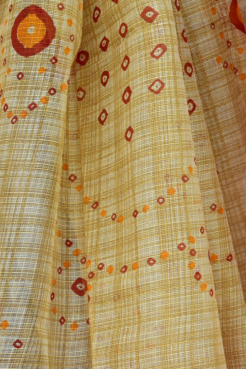 Rust-Fawn Handloom Kota Doria Cotton Saree 15538