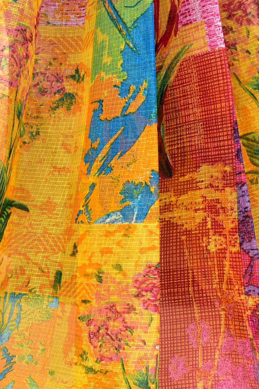 Rani Pink-Yellow Handloom Kota Doria Cotton Saree 15574