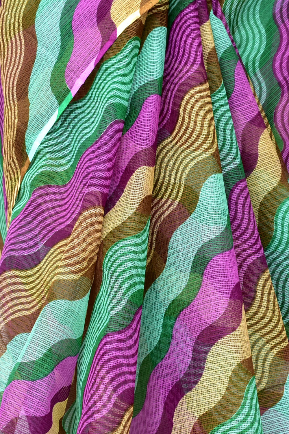 Sea Green-Purple Handloom Kota Doria Cotton Saree 15579