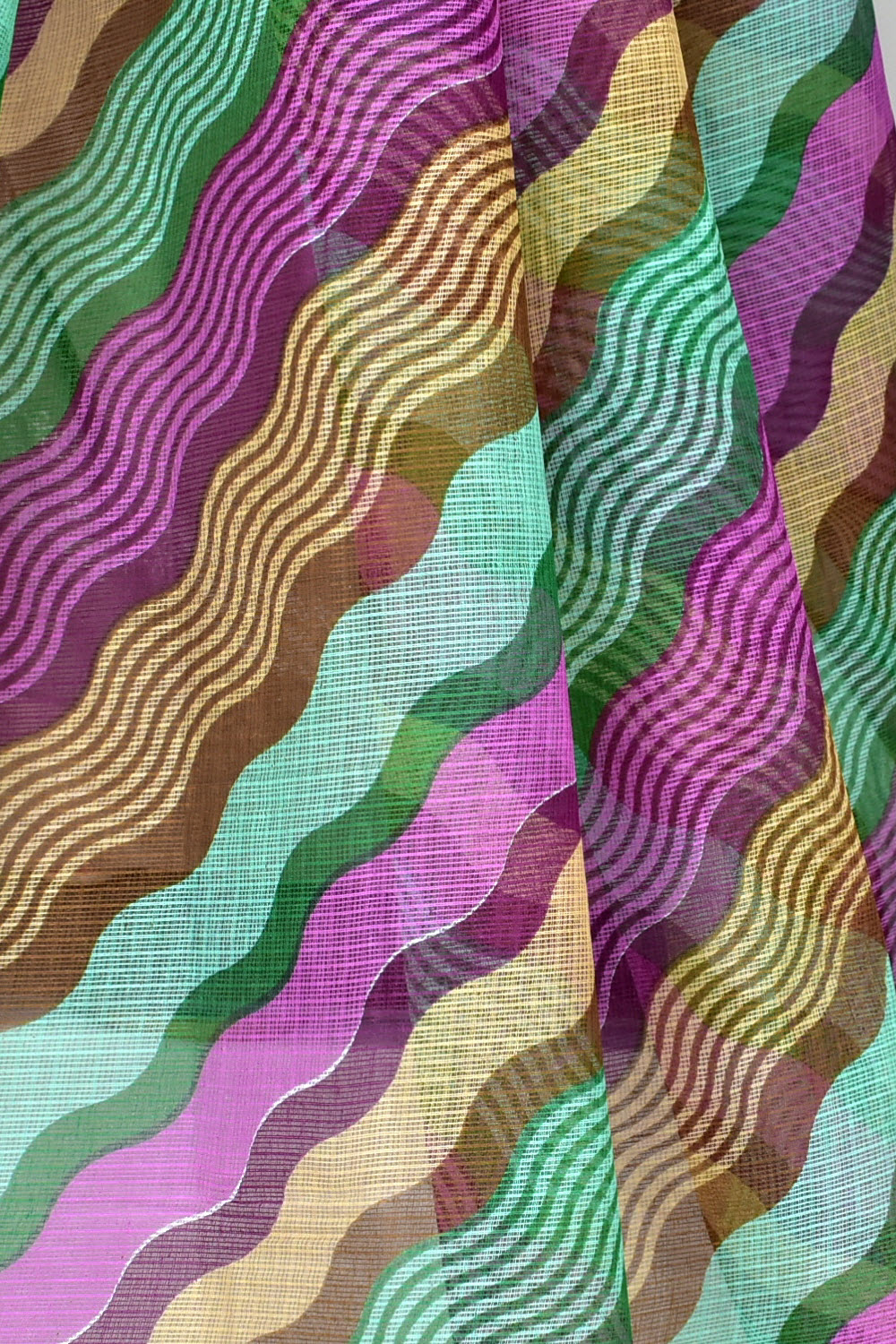 Sea Green-Purple Handloom Kota Doria Cotton Saree 15579