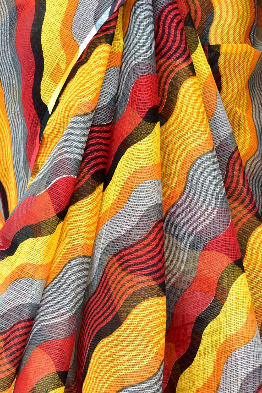 Yellow-Grey-Maroon Handloom Kota Doria Cotton Saree 15580