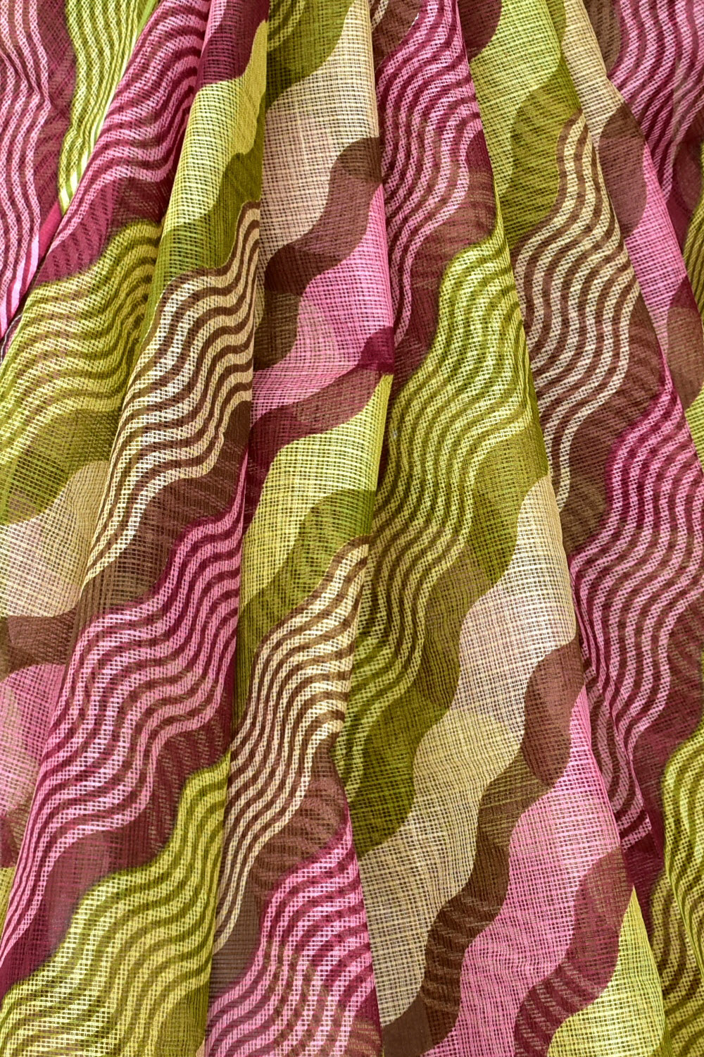 Mehndi Green-Magenta Handloom Kota Doria Cotton Saree 15581