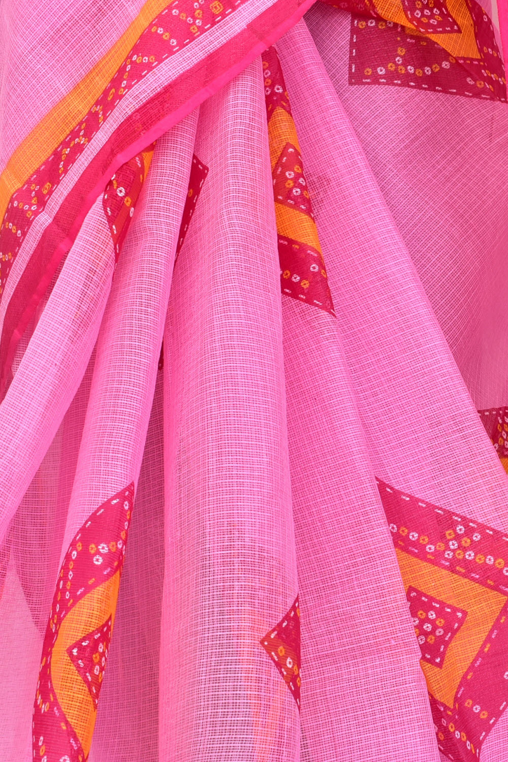 Pink Handloom Kota Doria Cotton Saree