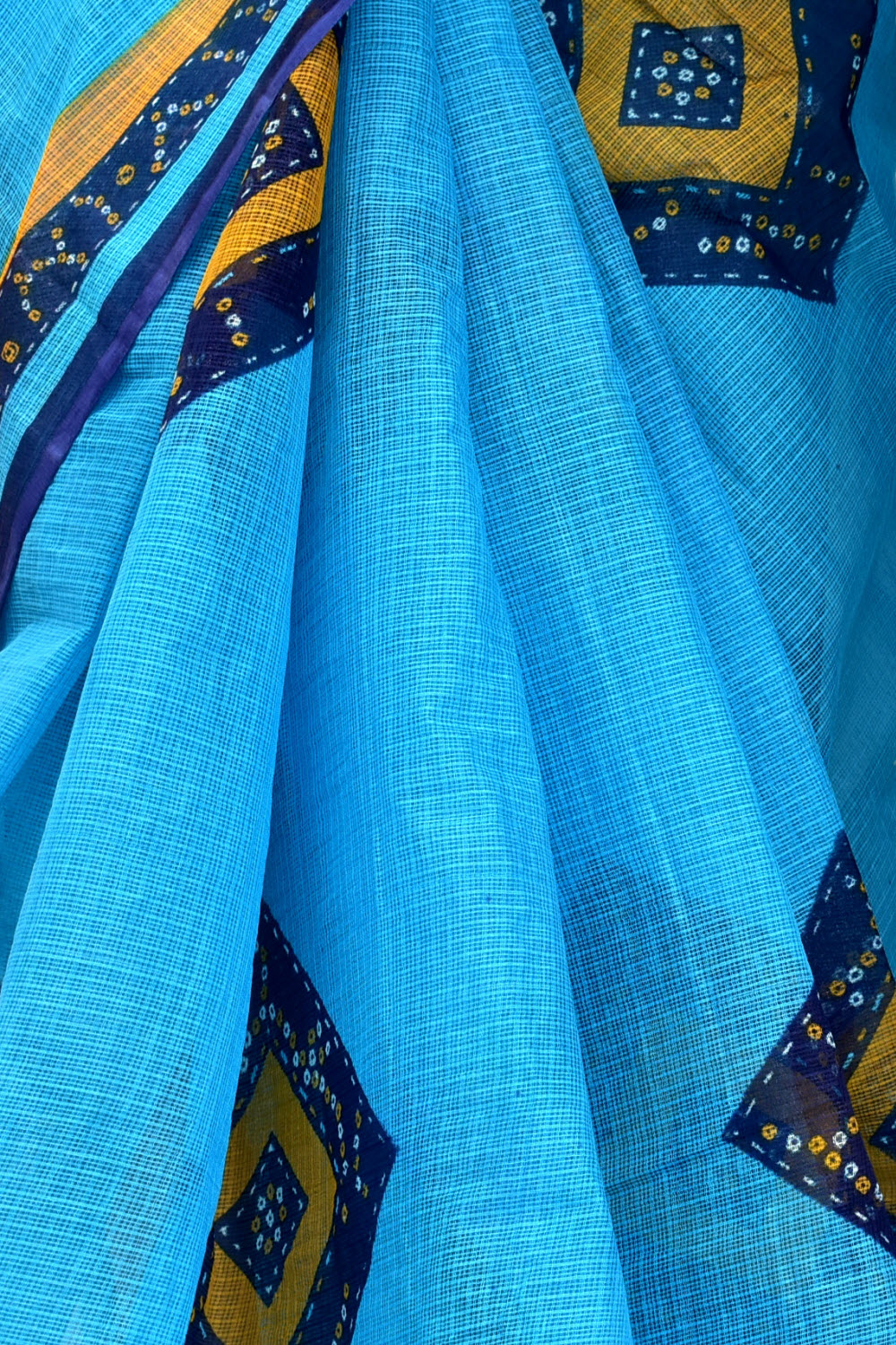 Pherozi Blue Handloom Kota Doria Cotton Saree