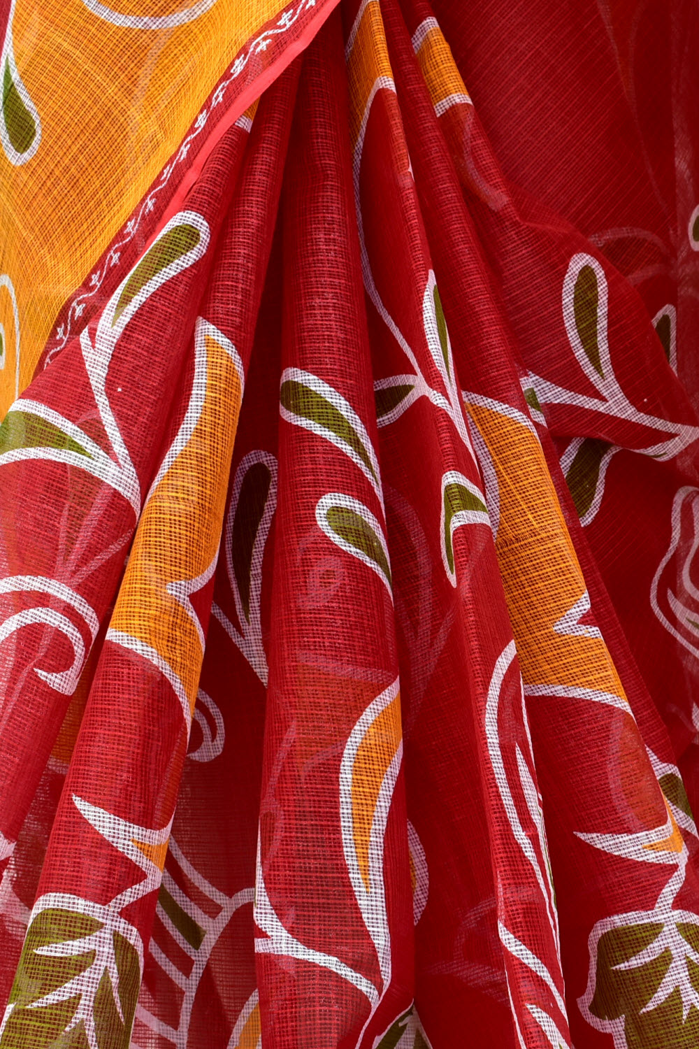 Red Handloom Kota Doria Cotton Saree 15597
