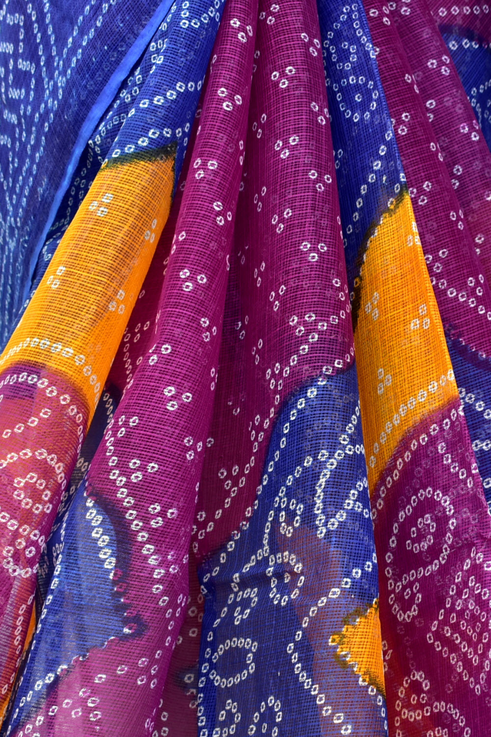 Purple-Blue Handloom Kota Doria Cotton Saree 15600