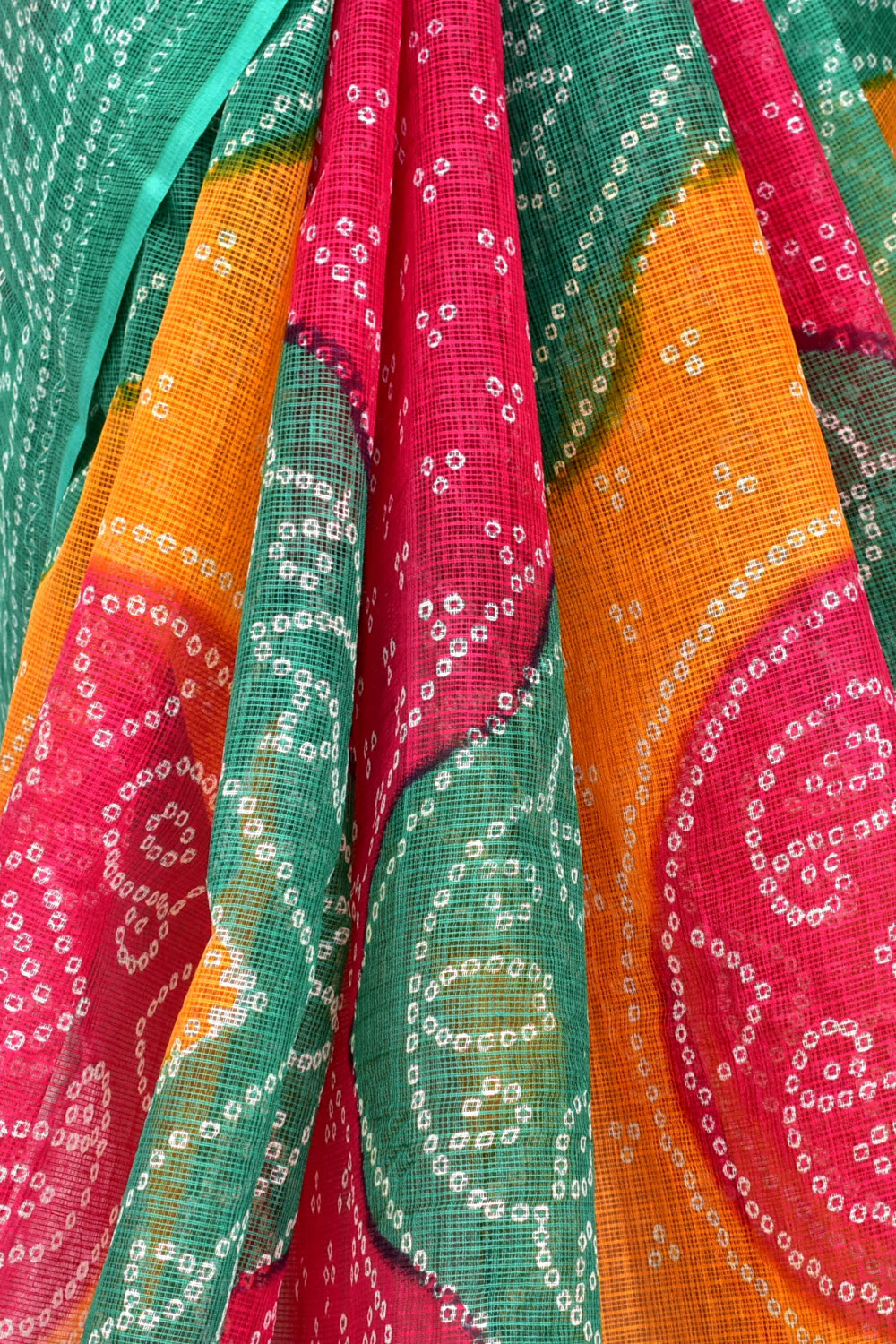 Red-Green Handloom Kota Doria Cotton Saree 15610