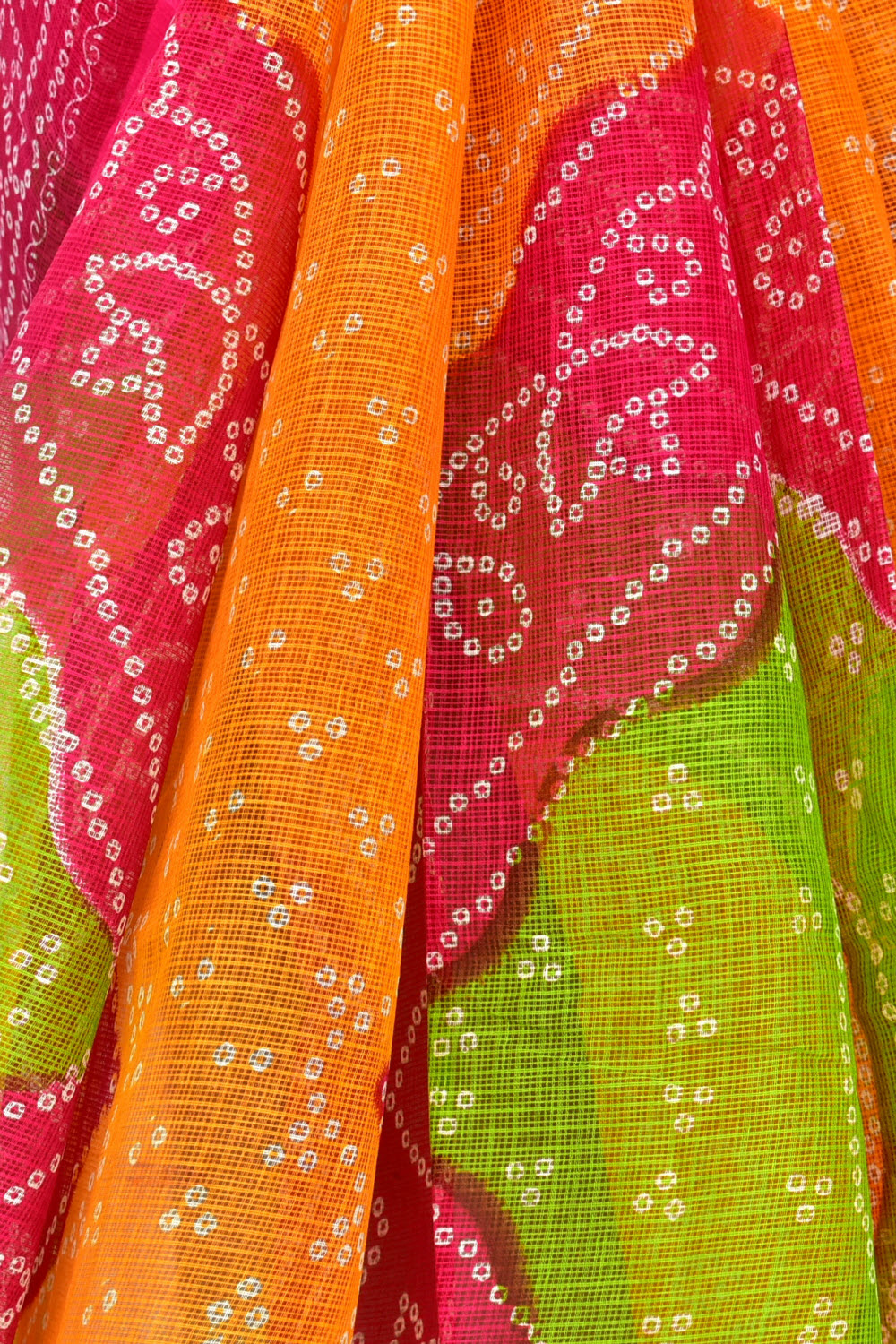Pink-Orange Handloom Kota Doria Cotton Saree 15611