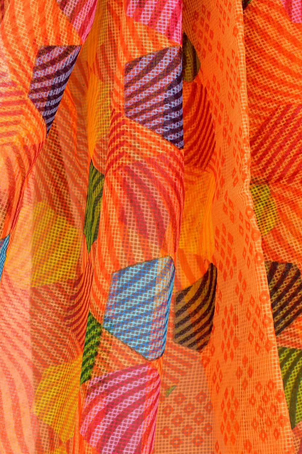 Orange Handloom JP Munga Doria Cotton Saree 15621