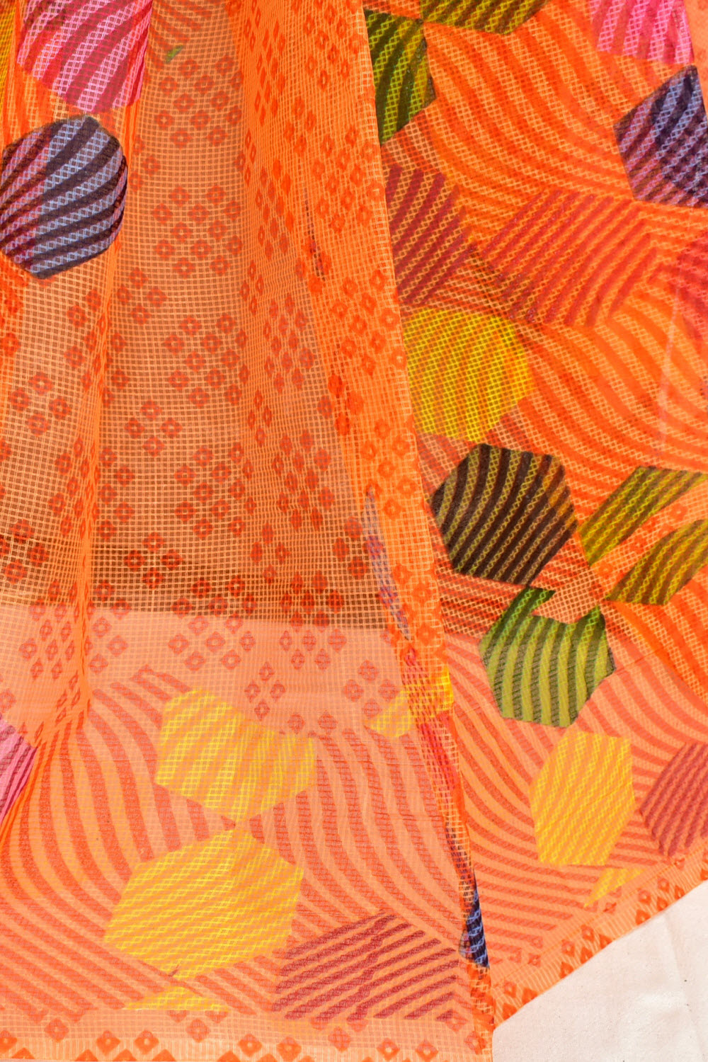 Orange Handloom JP Munga Doria Cotton Saree 15621