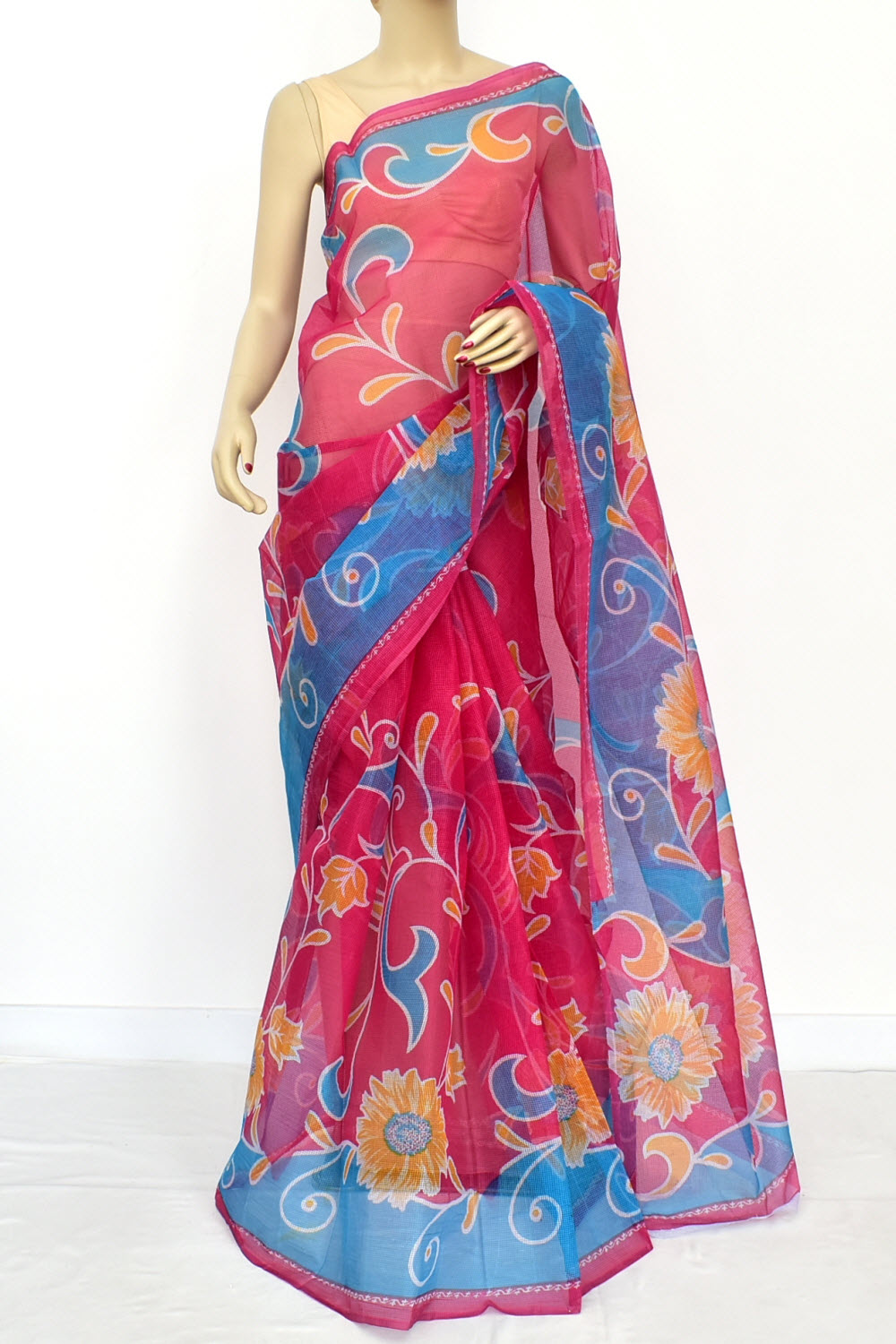 Pink-Pherozi Handloom JP Munga Doria Cotton Saree 15623