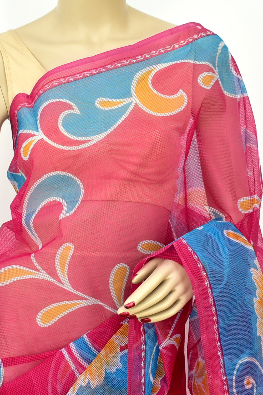 Pink-Pherozi Handloom JP Munga Doria Cotton Saree 15623