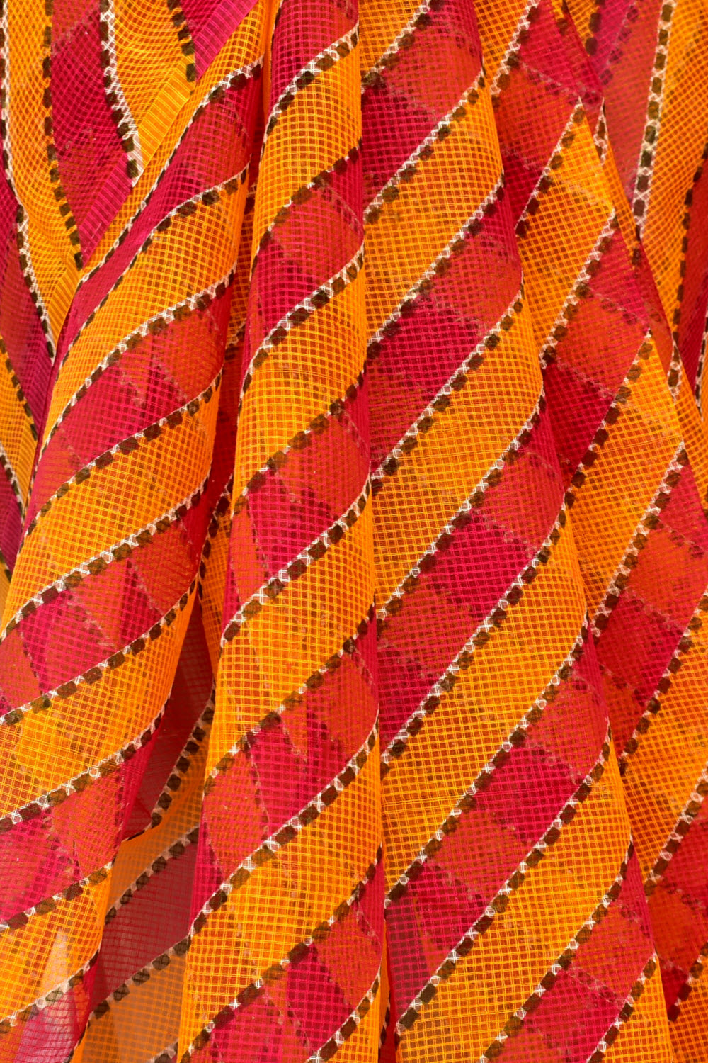 Pink-Yellow Handloom JP Munga Doria Cotton Saree 15625