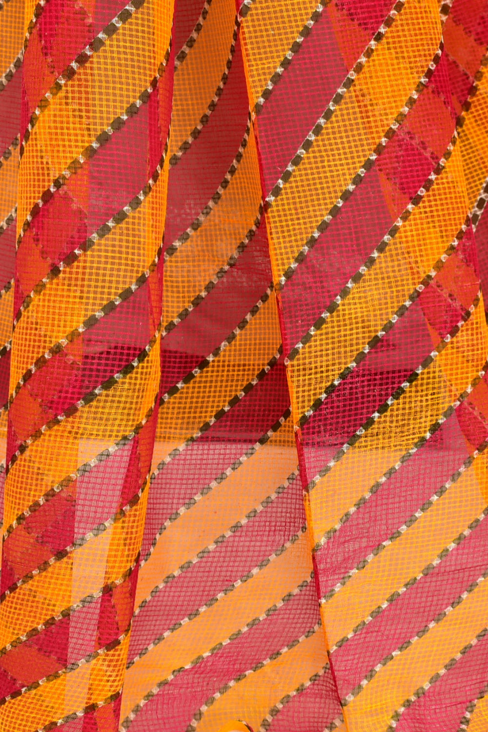 Pink-Yellow Handloom JP Munga Doria Cotton Saree 15625