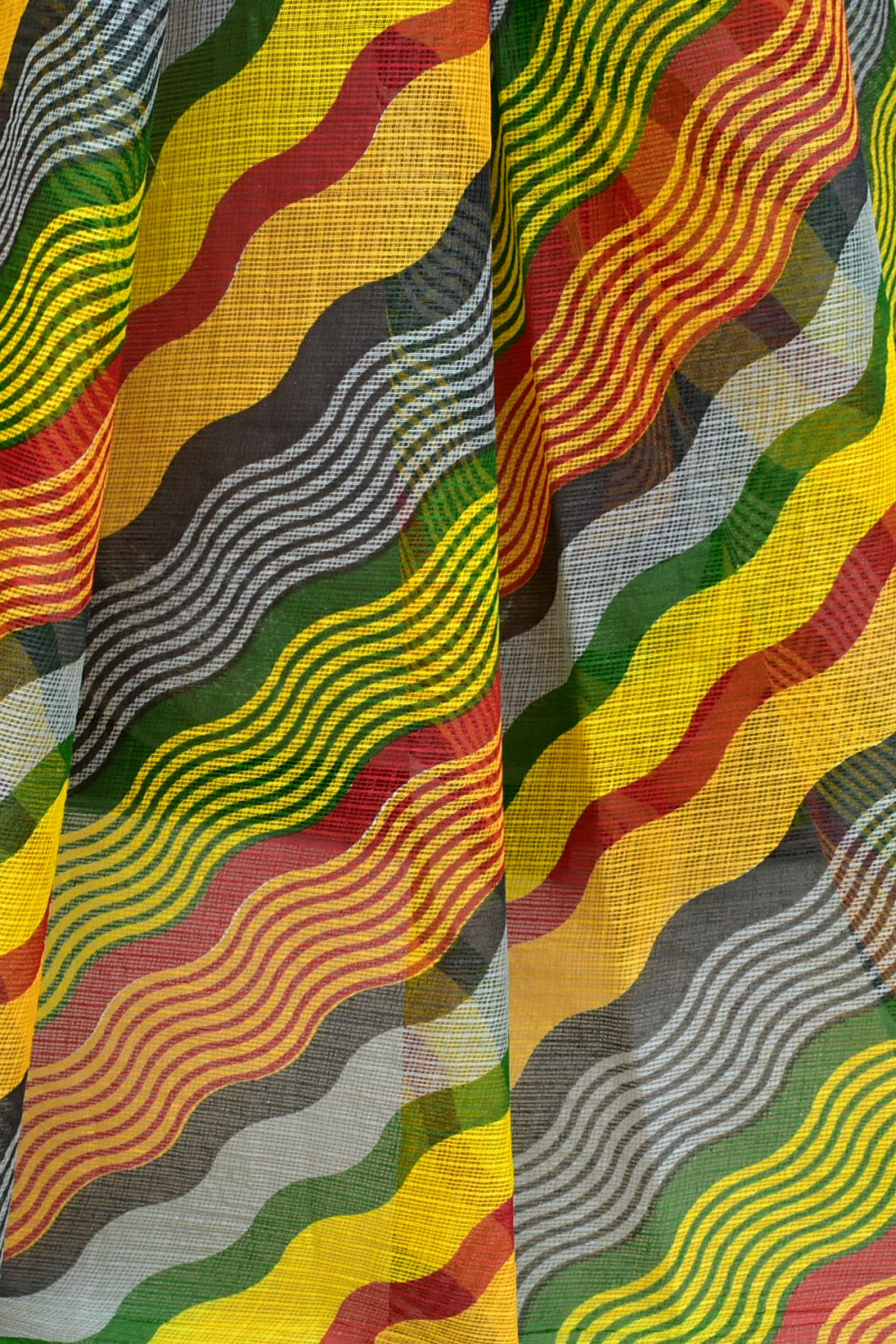 Multi-Color Kota Doria Laharia Handloom Pure Cotton Saree without Blouse 15664