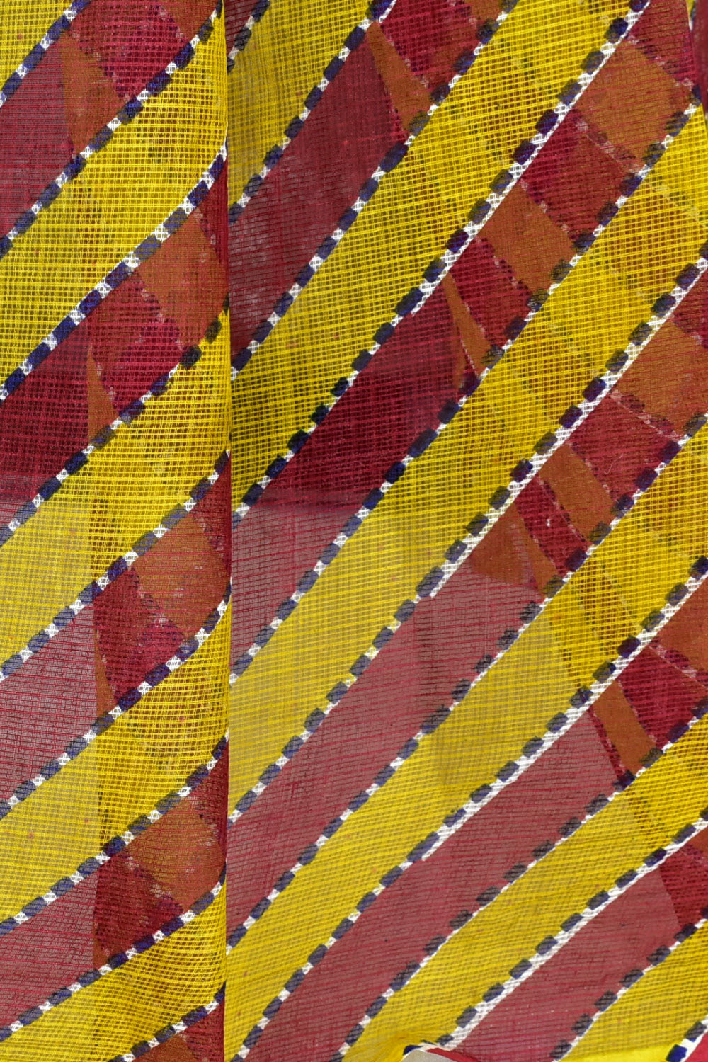 Maroon Mehandi Green Pure Cotton Kota Doria Saree Premium Quality Handwoven Lahariya Print Saree without Blouse 15680