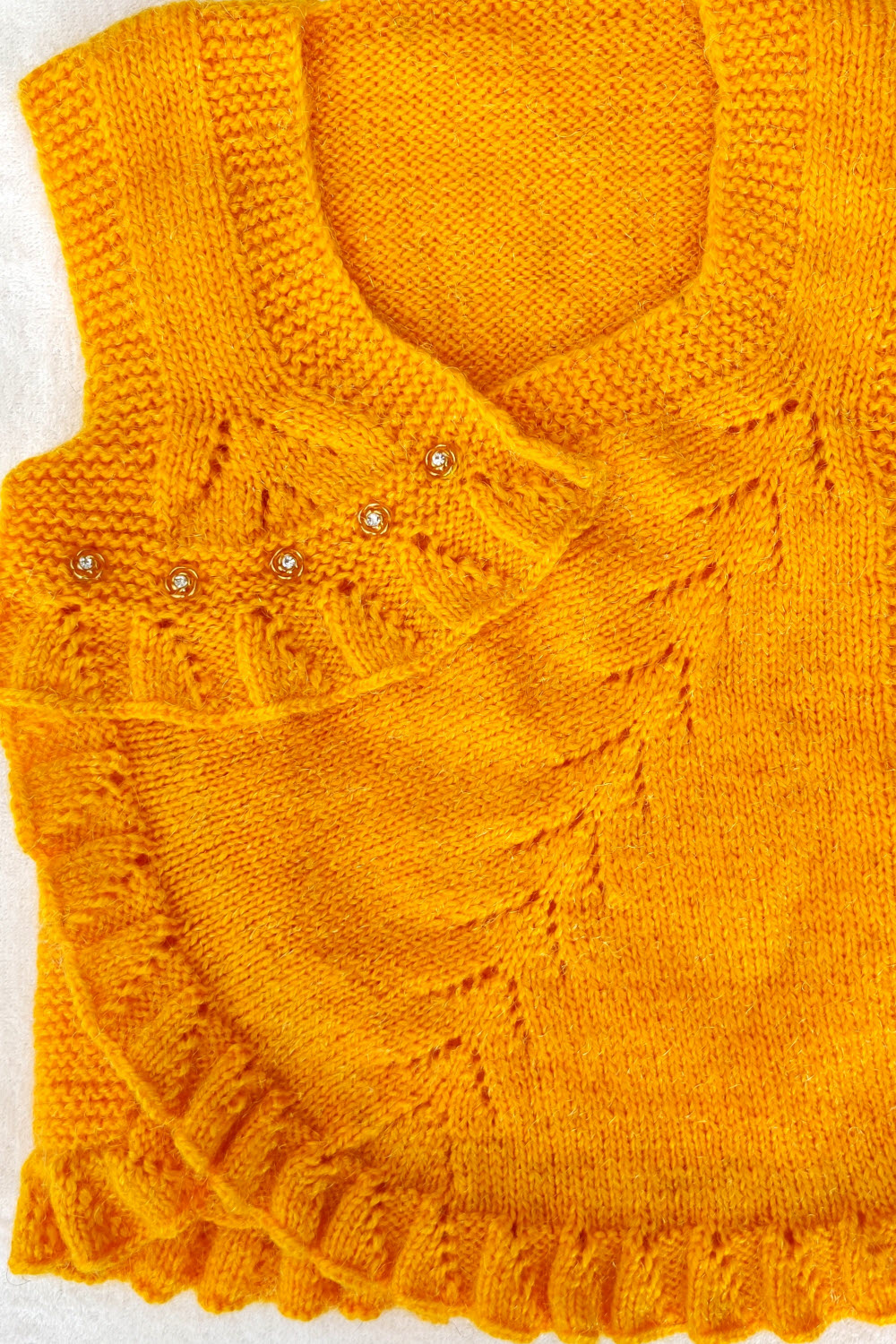 3-4 Years - Turmeric Yellow Hand Knitted Sweater for Kids 16006