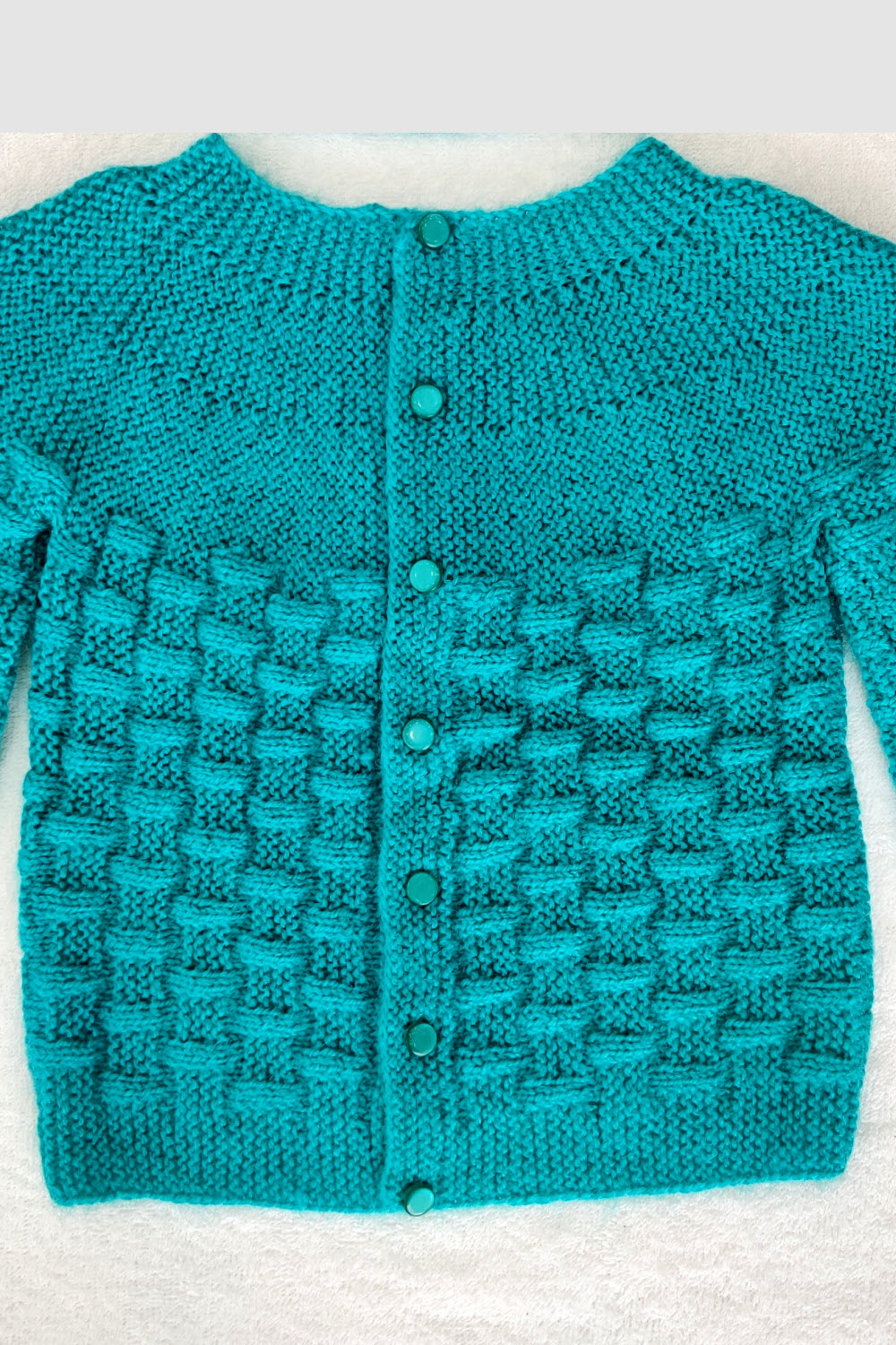 12-24 Months - Sea Green Hand Knitted Sweater with Cap for Kids 16007