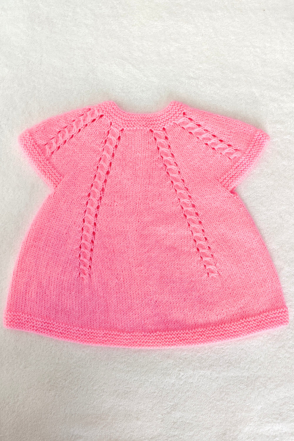 6-12 Months - Pink Hand Knitted Sweater for Kids 16008
