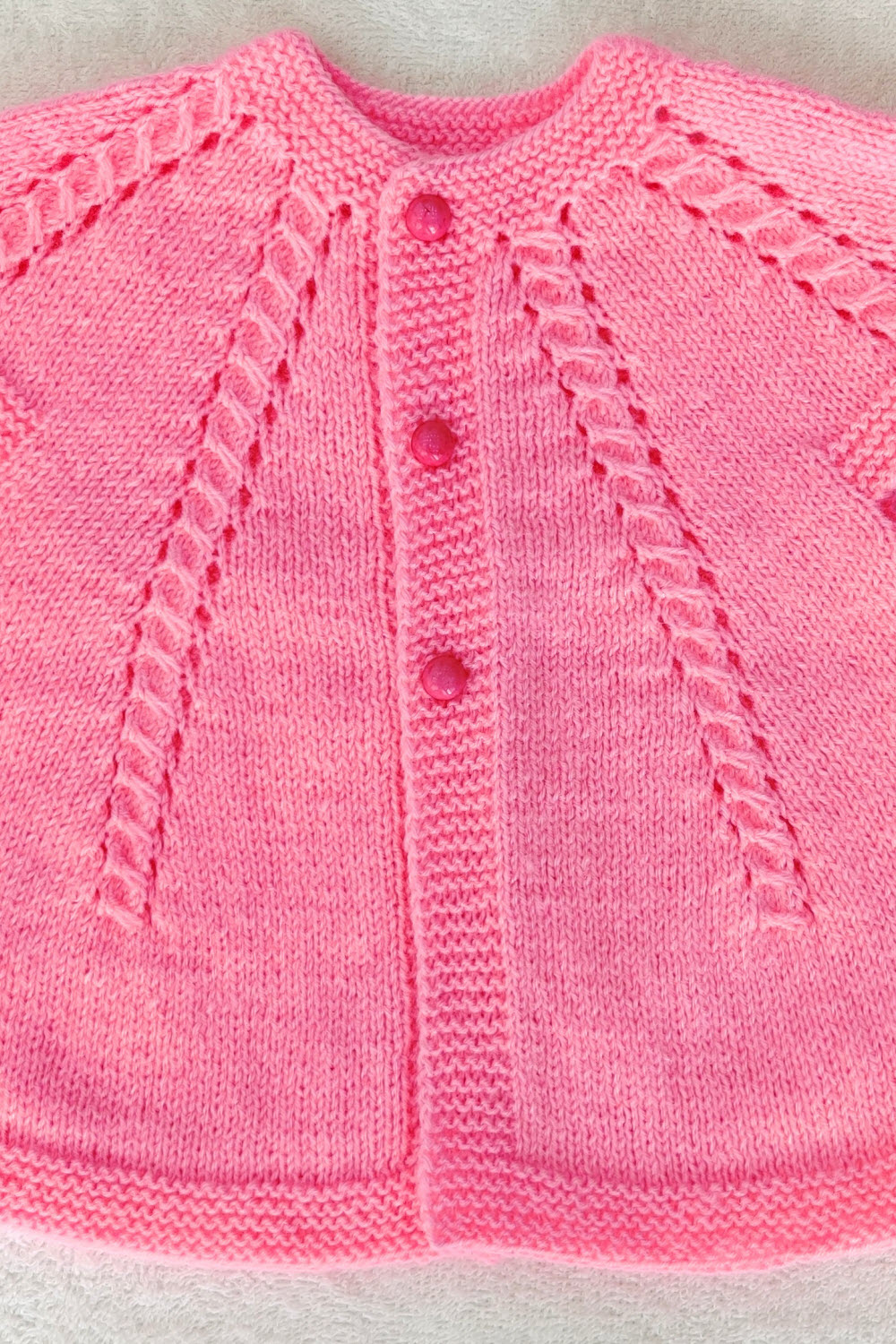 6-12 Months - Pink Hand Knitted Sweater for Kids 16008