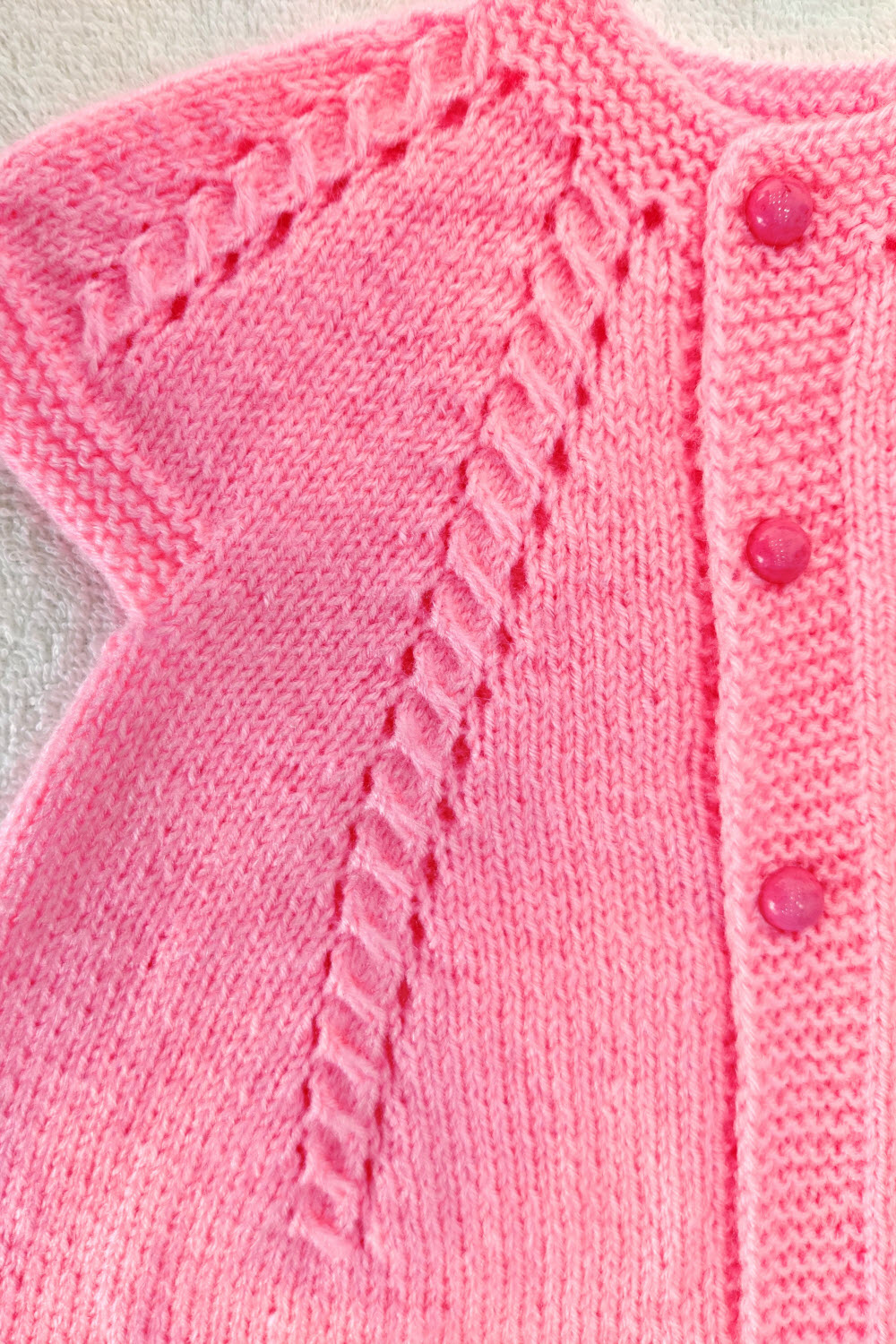 6-12 Months - Pink Hand Knitted Sweater for Kids 16008