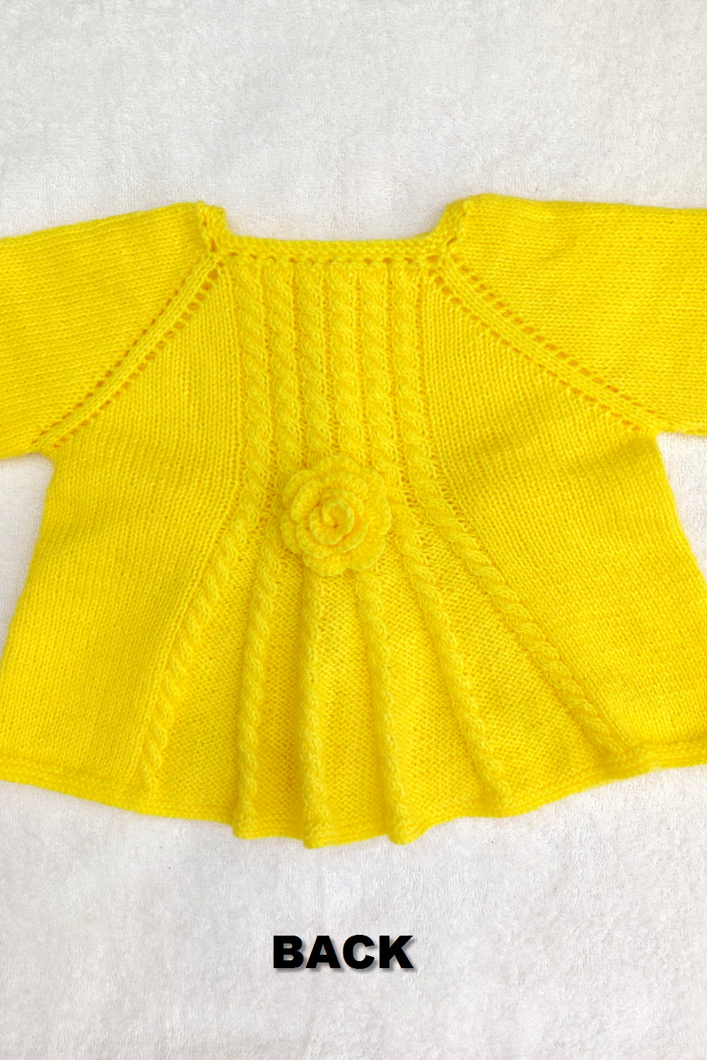 12-24 Months - Yellow Hand Knitted Sweater for Kids 16009