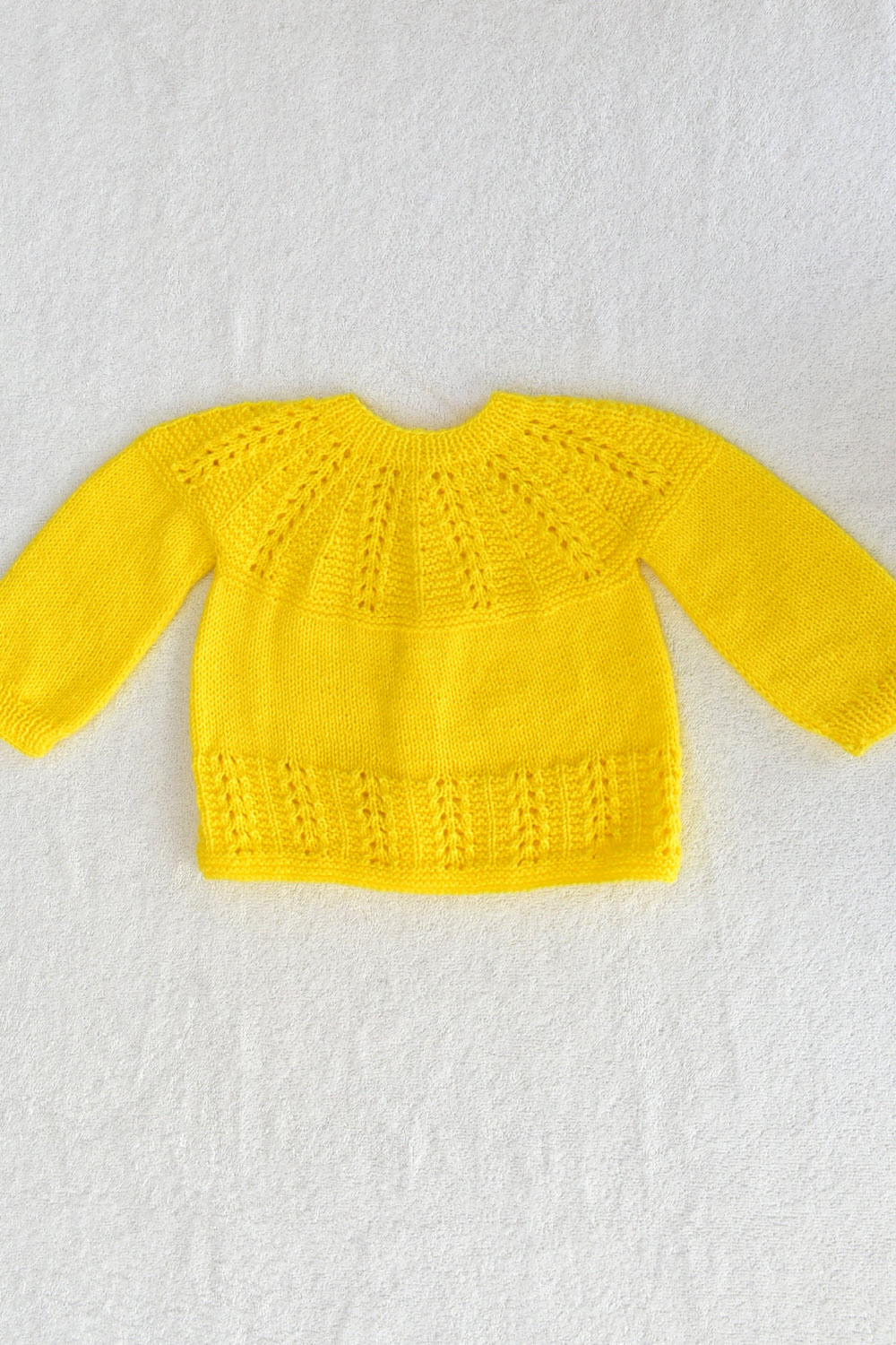 12-18 Months - Yellow Hand Knitted Sweater with Cap and Socks for Kids 16011