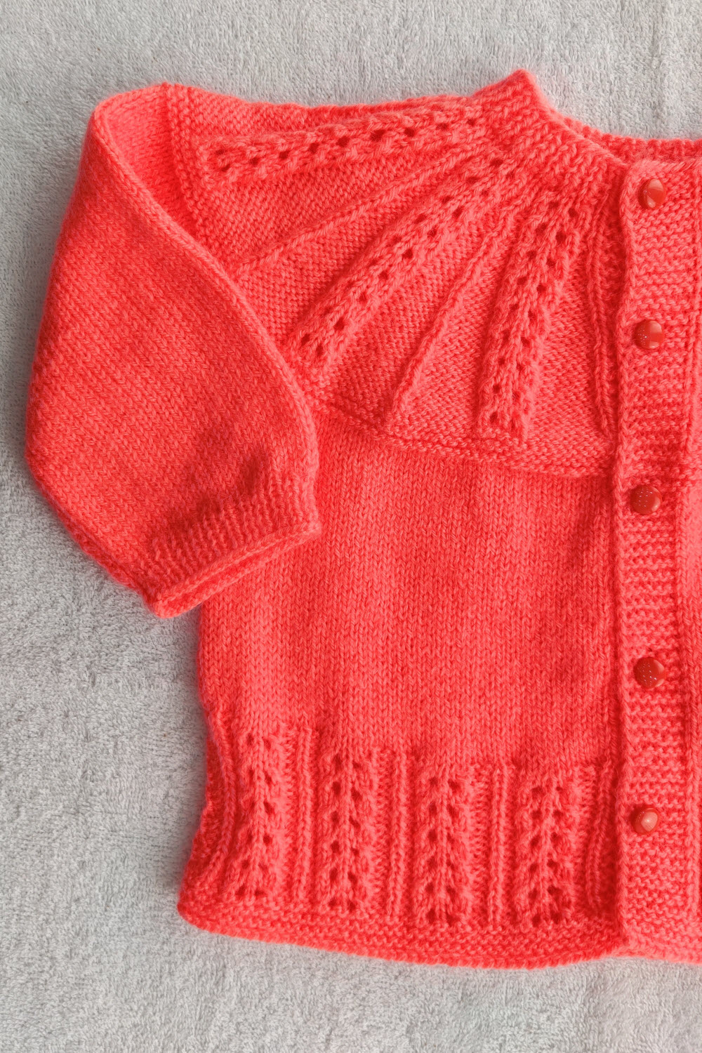 18-24 Months - Peach Hand Knitted Sweater With Cap Shoes For Baby 16017