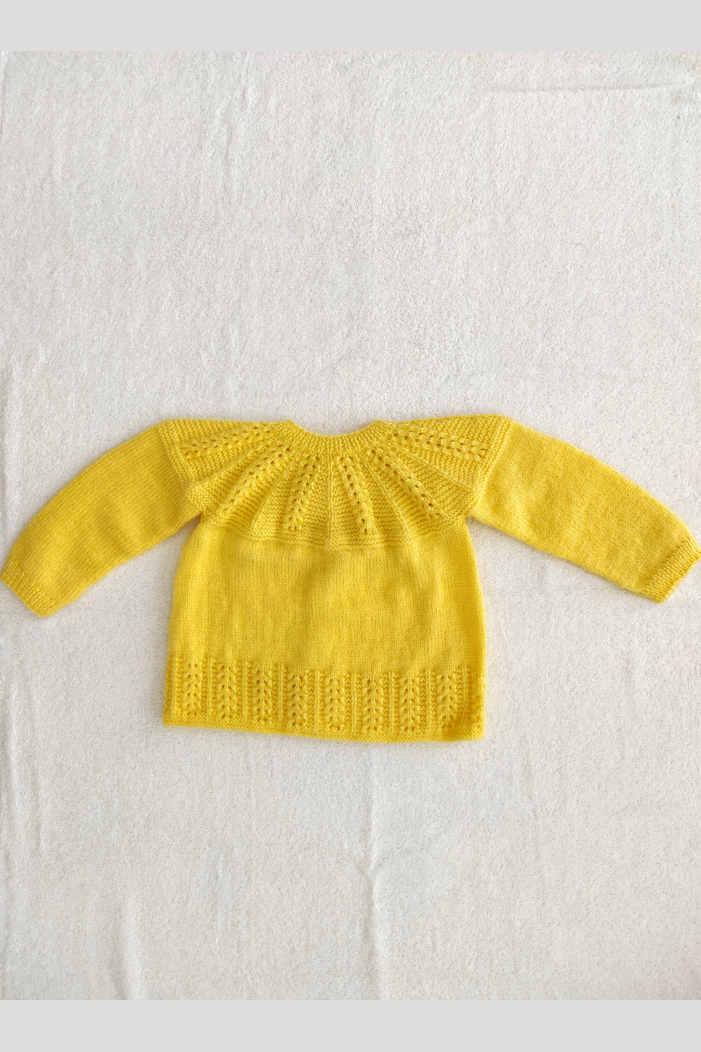 18-24 Months - Yellow Hand Knitted Sweater with Cap for Kids 16018