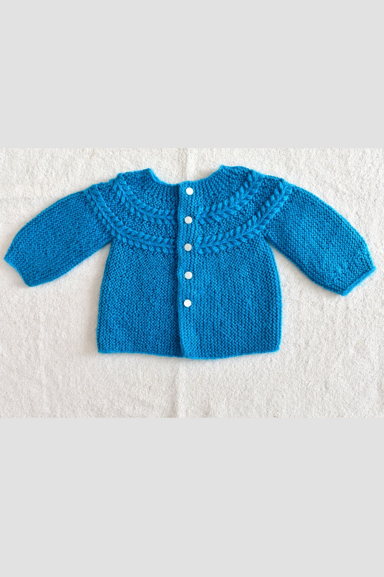 6 to 12 Months Pherozi Hand Knitted Sweater with Cap and Socks for Kids 16027