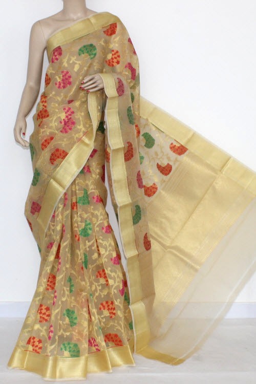Golden Banarasi Kora Silk Handloom Saree