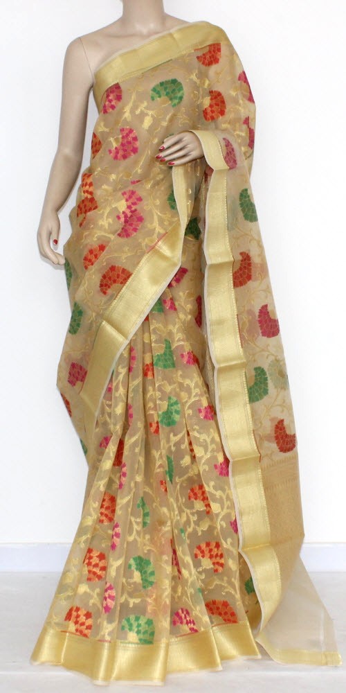 Golden Banarasi Kora Silk Handloom Saree