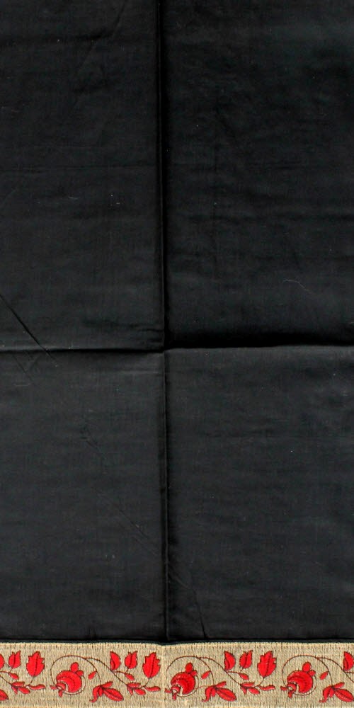 Brown Kora Art Silk Printed Saree with Blouse