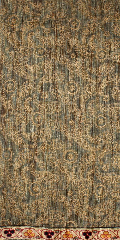 Brown Embroidered Kora Art Silk Saree with Blouse